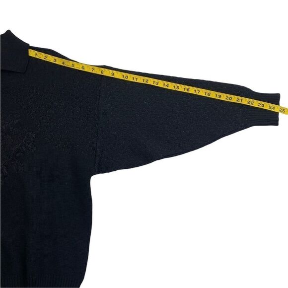 Skitique Int’l 100% Wool Nordic Ski Sweater Women's Medium Black Snowflake - Picture 8 of 8